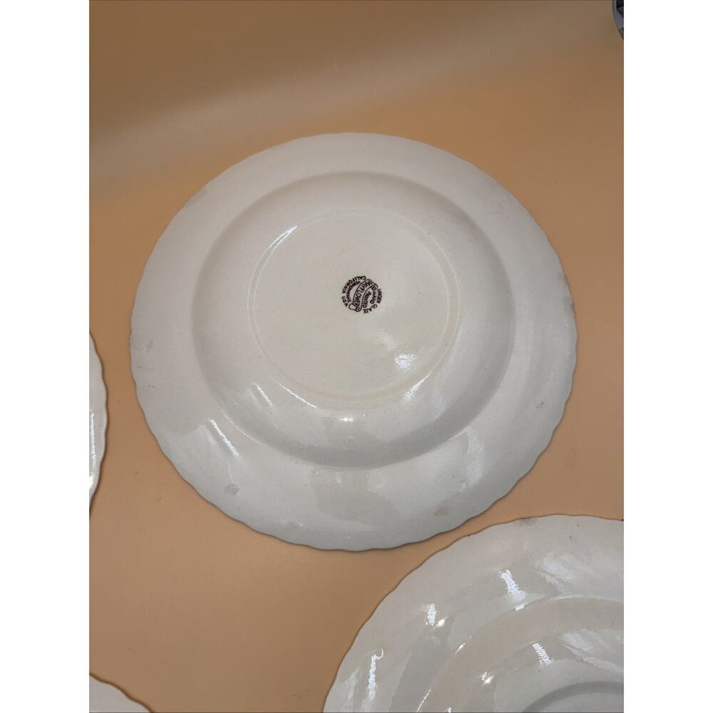 Vernon Kilns May Flower 10.5” Dinner Plates Set of 4 ~ Hand Painted USA - Picture 11 of 11